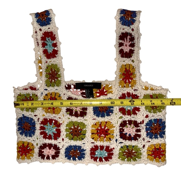Forever 21 Crochet Granny Square Crop Top - Picture 6 of 7